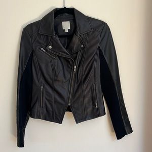 Halogen black leather jacket XS